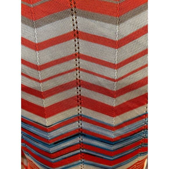 Trina Turk Blue & Orange chevron zig zag design Fit & Flare Dress - Small - Picture 6 of 7